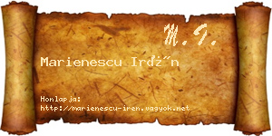 Marienescu Irén névjegykártya